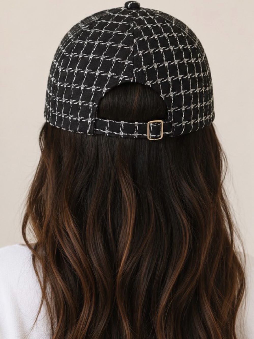 Black Chain Trim Baseball Cap - Women Accessories - Picture 2 of 2